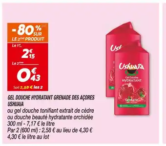 Ushuaia gel douche hydratant grenade des açores