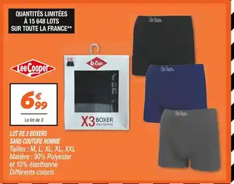 Netto Lee cooper lot de 3 boxers sans couture homme offre