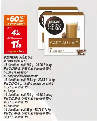Netto Nescafé dosettes de café au lait dolce gusto offre