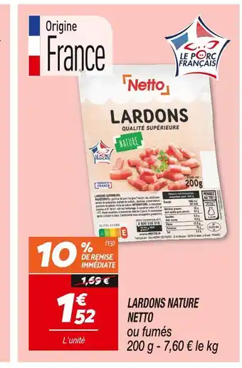 Netto Netto lardons nature offre