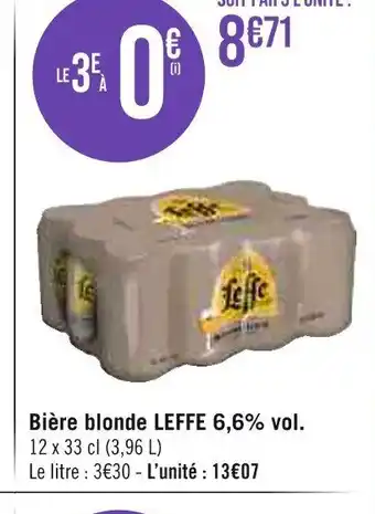 Géant Casino Bière blonde LEFFE 6,6% vol. offre