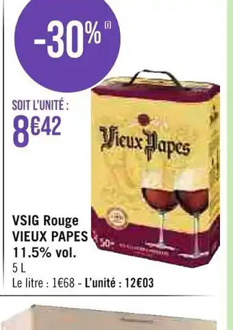 Géant Casino VSIG Rouge VIEUX PAPES offre