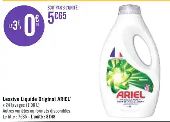 Géant Casino Lessive Liquide Original ARIEL offre