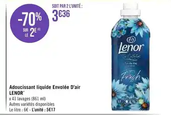 Géant Casino Adoucissant liquide Envolée D'air LENOR offre