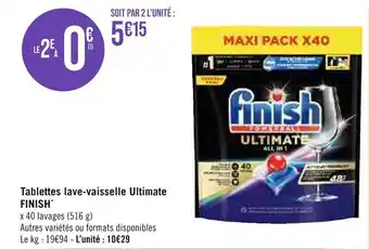 Géant Casino Tablettes lave-vaisselle Ultimate FINISH offre