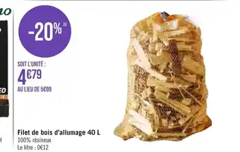 Filet de bois d'allumage 40 L