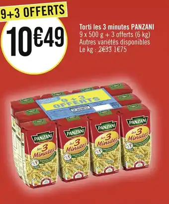 Casino Supermarchés Torti les 3 minutes PANZANI offre