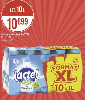 Casino Supermarchés Lait demi-écrémé LACTEL offre
