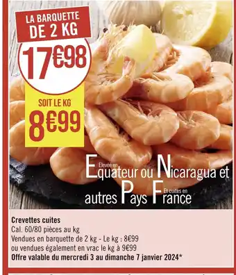 Casino Supermarchés Crevettes cuites offre