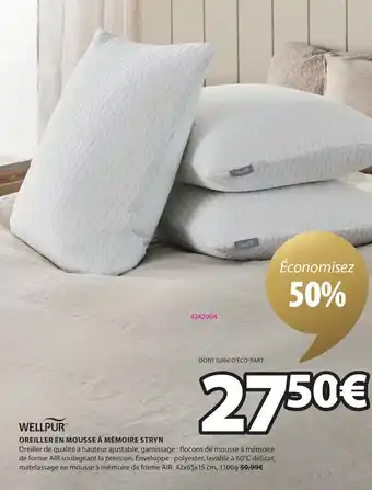 JYSK OREILLER EN MOUSSE À MÉMOIRE STRYN offre