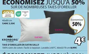 JYSK TAIE D'OREILLER EN SATIN SALLY offre
