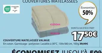 JYSK COUVERTURE MATELASSÉE VALMUE offre