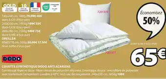 JYSK COUETTE SYNTHÉTIQUE DODO ANTI ACARIENS offre