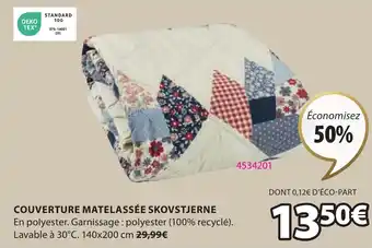 JYSK COUVERTURE MATELASSÉE SKOVSTJERNE offre