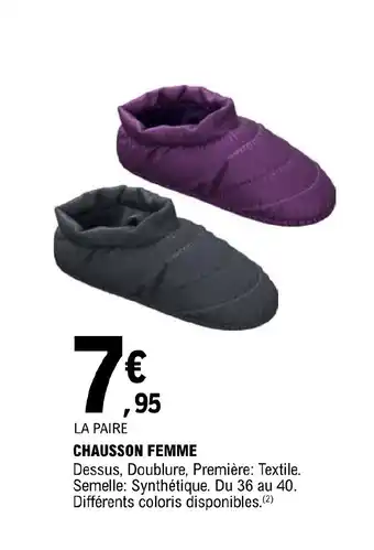 E.Leclerc CHAUSSON FEMME offre