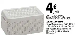 E.Leclerc CORBEILLE 9 LITRES offre