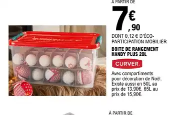 E.Leclerc BOITE DE RANGEMENT HANDY PLUS 20L offre