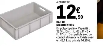 BAC DE MANUTENTION