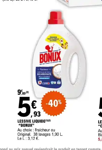 E.Leclerc LESSIVE LIQUIDE BONUX offre