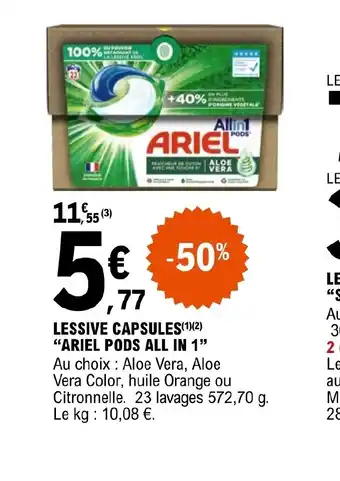 E.Leclerc LESSIVE CAPSULES ARIEL PODS ALL IN 1 offre