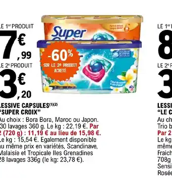 E.Leclerc LESSIVE CAPSULES SUPER CROIX offre