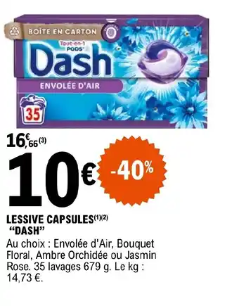 E.Leclerc LESSIVE CAPSULES DASH" offre