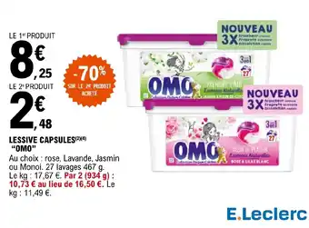 E.Leclerc LESSIVE CAPSULES OMO offre