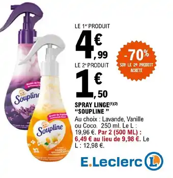 E.Leclerc SPRAY LINGE SOUPLINE offre