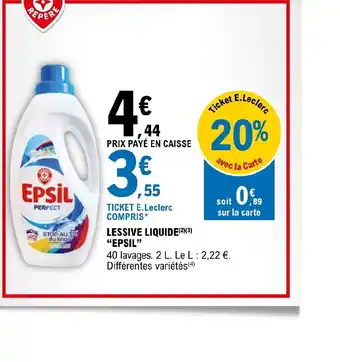 E.Leclerc LESSIVE LIQUIDE EPSIL offre