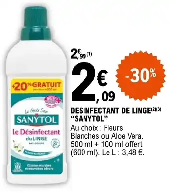E.Leclerc DESINFECTANT DE LINGE SANYTOL offre
