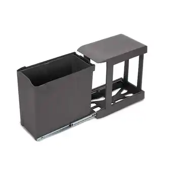 Bricorama Emuca poubelles de recyclage pour la cuisine, 1 x 30l, fixation inférieure et extraction automatique, acier et plastique, gri offre