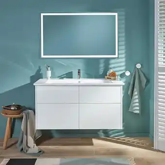 Bricomarché Meuble vasque villeroy et boch finero glossy white 59 x 47,7 x 115,3 avec miroir offre