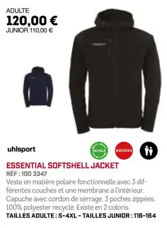 ESSENTIAL SOFTSHELL JACKET RÉF : 100 3347
