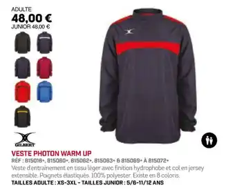 Sport 2000 VESTE PHOTON WARM UP offre