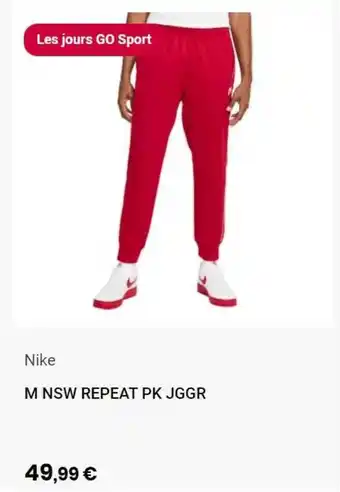 Go Sport M Nsw Repeat Pk Jggr Nike offre