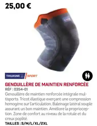 Sport 2000 GENOUILLÈRE DE MAINTIEN RENFORCÉE RÉF : 0354-01 offre