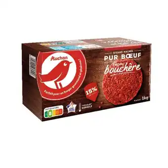 Auchan Steaks hachés pur boeuf façon bouchère surgelés auchan offre