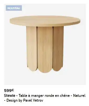 Habitat Stewie - Table à Manger Ronde En Chêne - Naturel - Design By Pael Vetrov offre