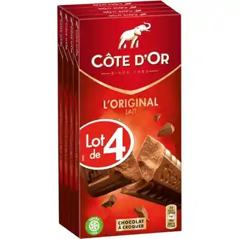Auchan Tablettes de chocolat lait extra cote d'or offre