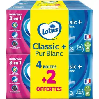 Auchan Boîte mouchoirs classic + pur blanc lotus offre
