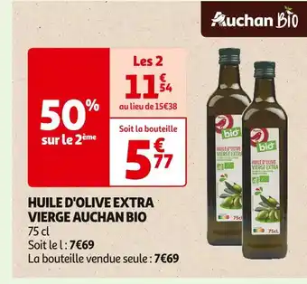 Auchan Supermarché Auchan bio huile d'olive extra vierge offre