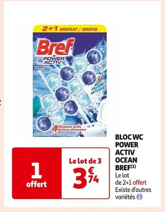 Auchan Supermarché Bref bloc wc power activ ocean(1) offre