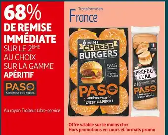 Auchan Supermarché Paso traiteur 68% de remise immédiate sur le 2ème au choix sur la gamme apéritif paso traiteur offre