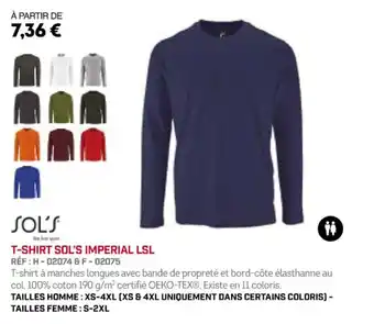 Sport 2000 T-SHIRT SOL'S IMPERIAL LSL offre