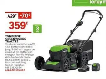 Tondeuse Greenworks Tractée