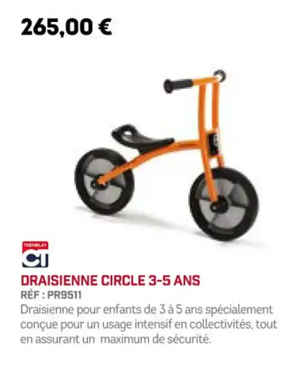 Promo DRAISIENNE CIRCLE 3 5 ANS chez Sport 2000