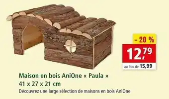 Maxi Zoo Maison En Bois Anione «paula» 41 X 27 X 21 Cm offre