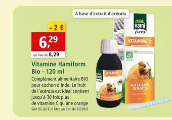 Maxi Zoo Vitamine Hamiform Bio - 120 Ml offre