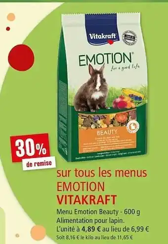 Maxi Zoo Les Menus Emotion Vitakraft offre