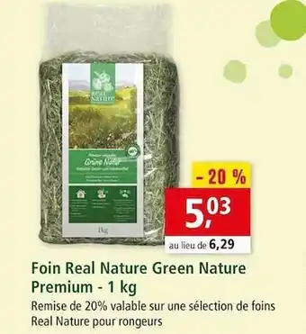 Maxi Zoo Foin Real Nature Green Nature Premium - 1 Kg offre